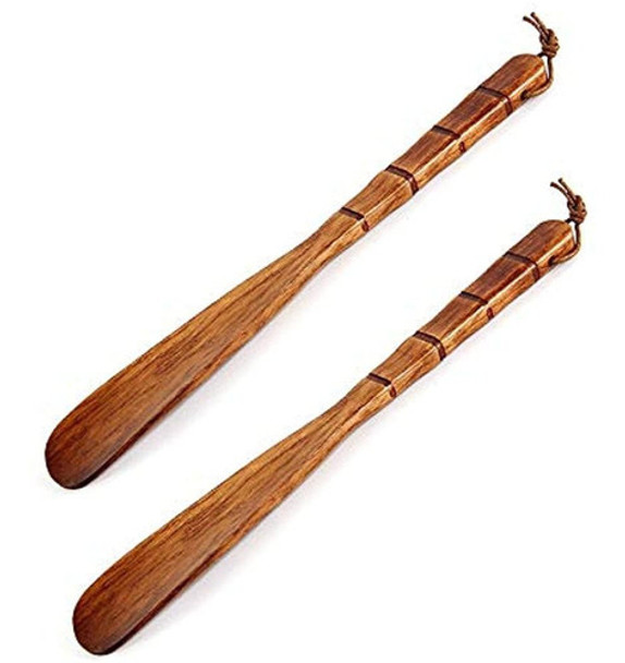 (2 Piezas) 12.6 Pulgadas De Cuerno De Zapato De Madera De Ma 0
