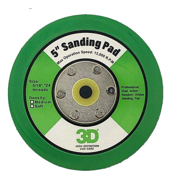 3d Plato Adaptador Backing Plate 5' Da Polisher Para Rotoorbital - Pcd 0