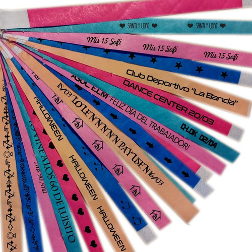 Pulseras Tyvek Promoción Eventos Personalizadas X 200 0