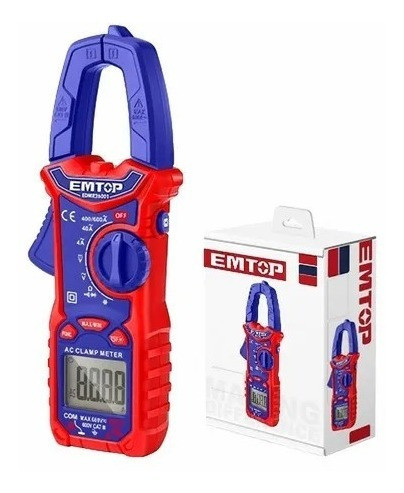 Pinza Amperométrica Digital Tester 600v Emtop Estuche 0