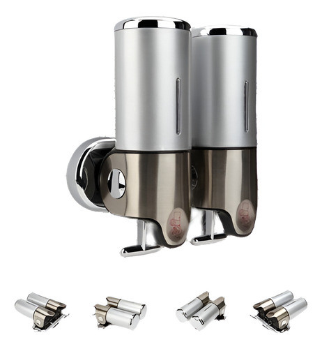 2 * 500ml Montado En La Pared Baño Dispensador De Jabón Líqu 0