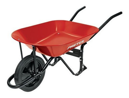 Carretilla Plana Pretul 65lt C/rueda Maciza Chap.roja-ynter 0