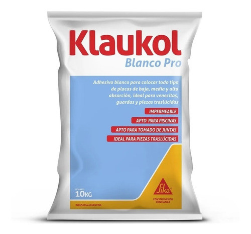 Adhesivo Klaukol Blanco Pro Por 10 Kgs - Apto Para Piletas 0