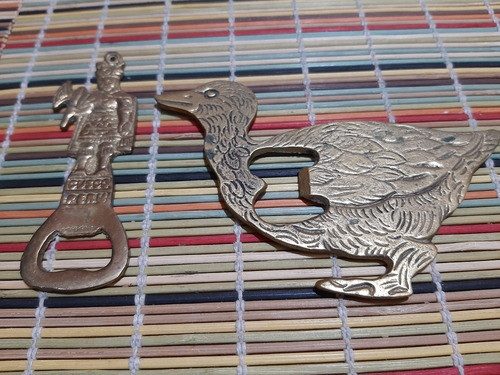 2 Destapadores Antiguos De Bronce Art 1058 0