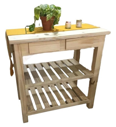 Mesa Auxiliar Barra Isla Parrilla Pino Nórdica 0