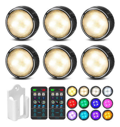 Luces Led Inalámbricas De Cocina Con 6 Unidades, Negro 0