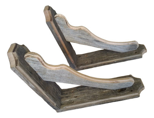 Set  De Ménsulas De Madera Rústica 0