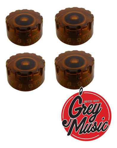 Pack De Perillas Cool Parts Pk03 Amb X4 Para Les Paul Ambar 0