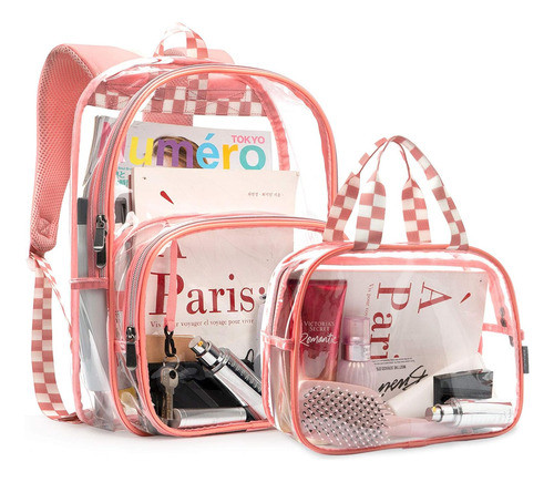 Kit De Mochila Y Bolso Transparente Mommore 0