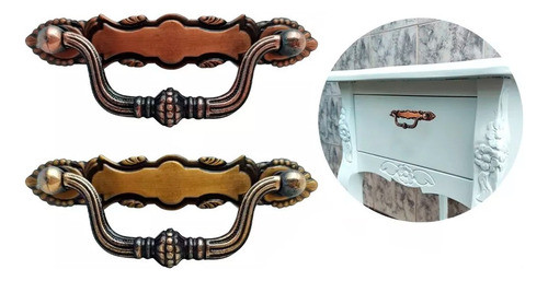 Tirador Manija Asturia Antigua Base Zamak 105mm X 10 Unidade 0