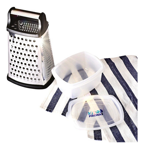 Rallador Grande 4 Caras Con Tapper Base Antideslizante Full 0