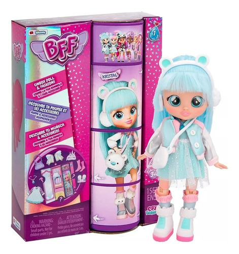 Cry Babies Muñeca Bff Kristal Fashion Doll Serie 1 Coleccion 0