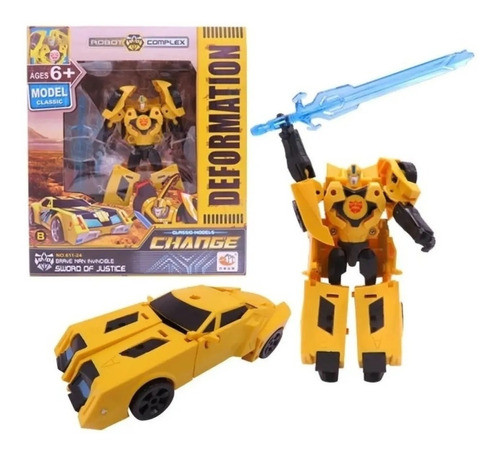 Robot Auto Transformable 15cm Arma Espada Transformer Tr01 0
