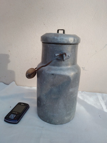 Antiguo Tarro Tacho Lechero Lecherito Aluminio Campo Tambo 0