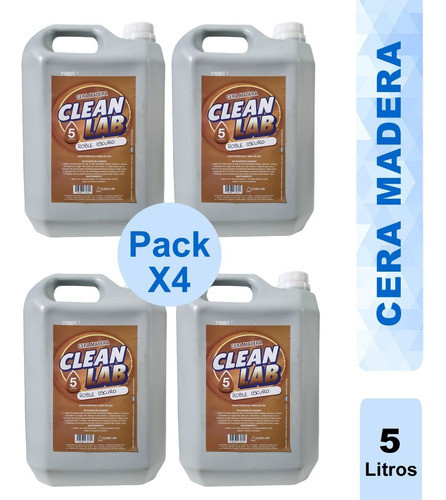 Cera P/ Pisos De Madera Roble Oscuro X 5 Lts Pack X 4. 0