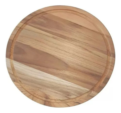 Plato Para Asado Redondo De Madera 26 Cm Color Marrón Jd 0