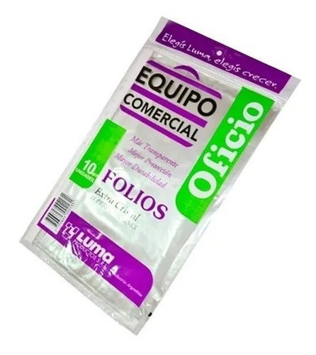Folio Luma Cristal Transparente Oficio X 10 Unidades 0