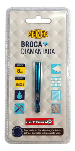 Mecha Broca Diamantada 8mm Stronger- Ferrejido 0
