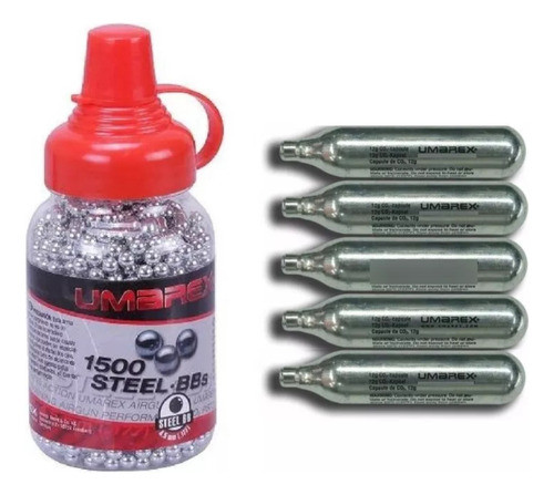 Balines Umarex Bbs 4,5 X 1500 + 5 Co2 De 12grs 0