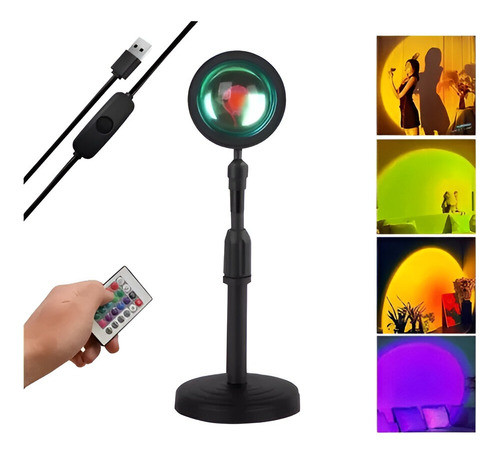 Lampara Sunset Proyector Arco Iris Fondo Tiktok Influencer 0