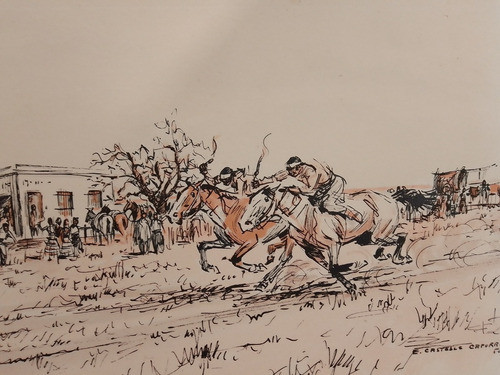 Castells Capurro - Grabado Original - Gauchesca - 1950 0