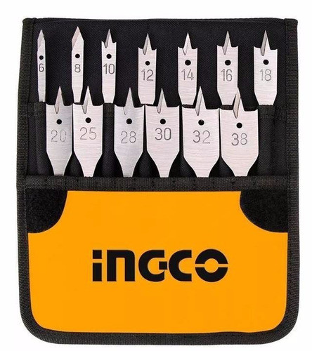 Juego Mechas Chatas Madera Ingco Industrial 13pc Akd4130 0