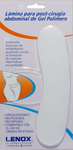 Lamina De Gel Para Post-cirugia Abdominal Lenox Cuot As 0