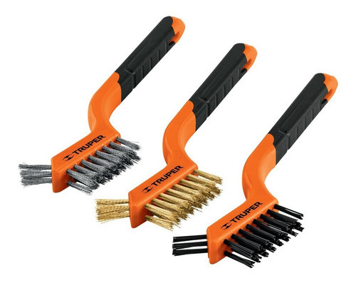 Juego 3 Mini Cepillos Alambre Truper Acero Latón Nylon 10652 0
