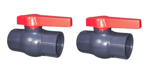 2 Llaves De Paso Válvula Esférica Plástica Pvc 1½´ Para Agua 0