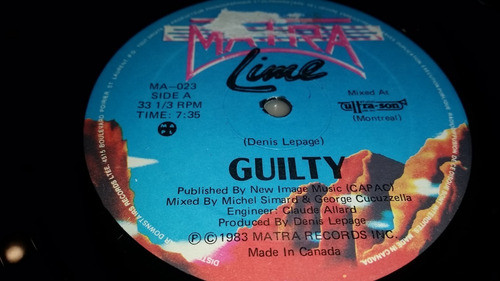 Lime Guilty Vinilo Maxi Original Canada Gran Tema 1983 0