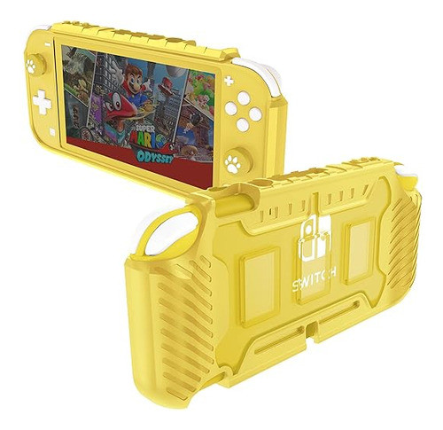 Estuche Rigido + Grip Para Nintendo Switch Lite Amarilla 0
