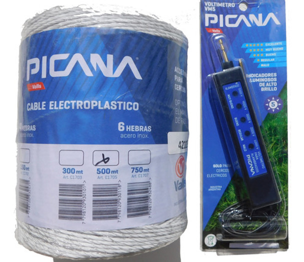 Voltimetro De 5 Luces Cercos Electricos Picana + Hilo 500 M 0 Voltimetro De 5 Luces Cercos Electricos Picana + Hilo 500 M 0