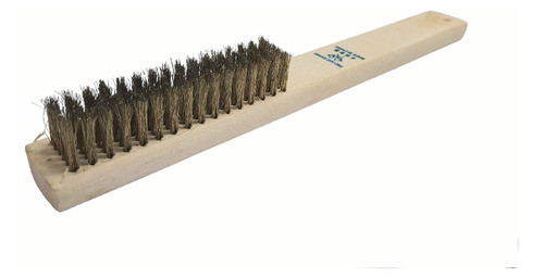 Cepillo De Mano Cerdas Bronce Mango Madera 21 Cm 0