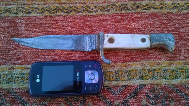 Antiguo Cuchillo Caza Monte Con Defensa Filtemple Forjado 0