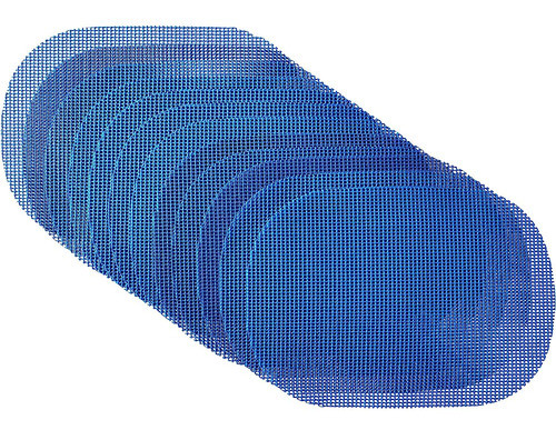Kraftware 33736 Fishnet Placemat Dz, Ovalado, Azul, Grande 0