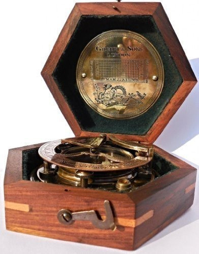 Compas De Reloj De Sol De Laton Macizo Steampunk Mah En Ca 0