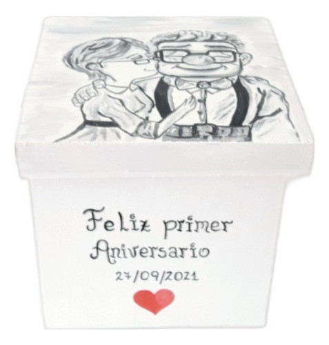 Caja Regalo Aniversario San Valentín Personalizada Pintada 0