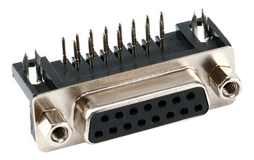 Conector Db15 Hembra 15 Contactos 90º Pcb Angulo Recto X 5u 0