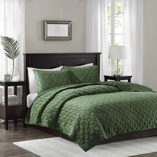 Madison Park Harper Quilt Set Terciopelo Casual Diseño De Co 0