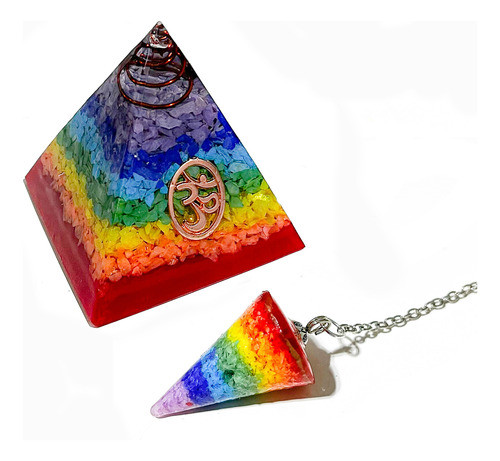 Piramide Orgon 7 Chakras Orgonita Energetica Tarot + Pendulo 0