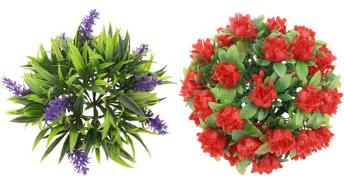 Hemoton 2 Bolas Artificiales Lavanda Topiario Plantas Bolas 0