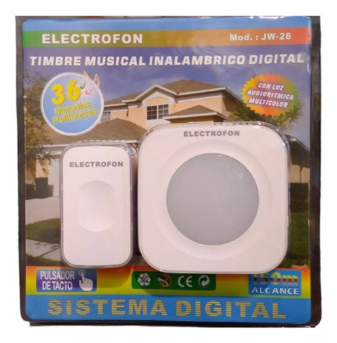 Timbre Inalámbrico Electrofón 36 Melodías 0