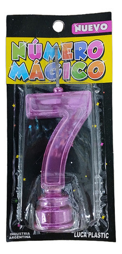 Vela Numero Metalizada Rosa N°7 0