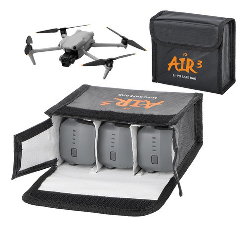 Estuche Ignifugo Fueg Proteccion Bateria Lipo Dron Dji Air 3 0