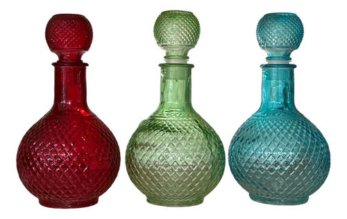 Botellon Licorero De Vidrio De Color Con Tapa (por Unidad) 0