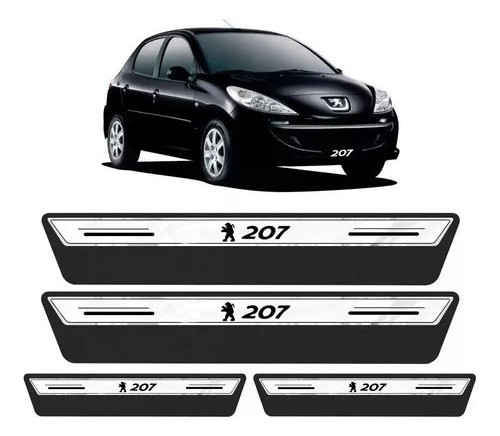 Cubre Zócalo Protector Peugeot 207 Plata 0