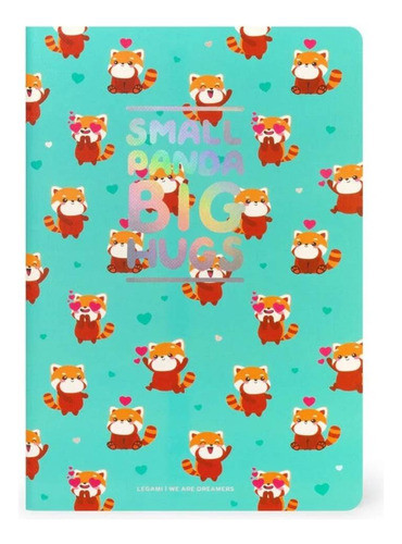 Cuaderno Rayado Panda Rojo Legami A5 - Mosca 0