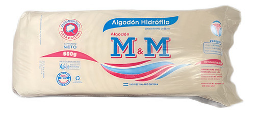 Algodón Hidrófilo Plegado M&m 500grs. X 10 Unidades. 0