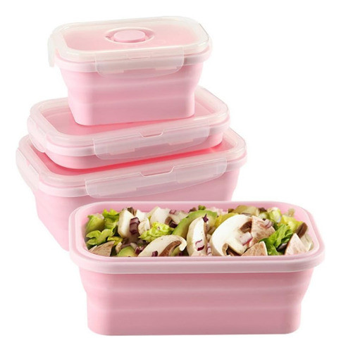 Lonchera Silicona Contenedor Plegable Almacenamiento Aliment 0