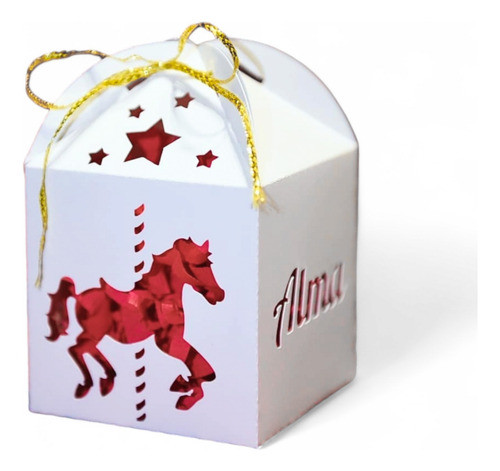 25 Cajas Caladas Carrusel Personalizado 0